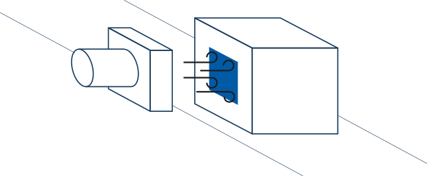 A diagram of an air blown print and apply applicator